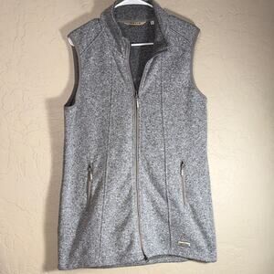 Orvis grey fleece zip front vest size large